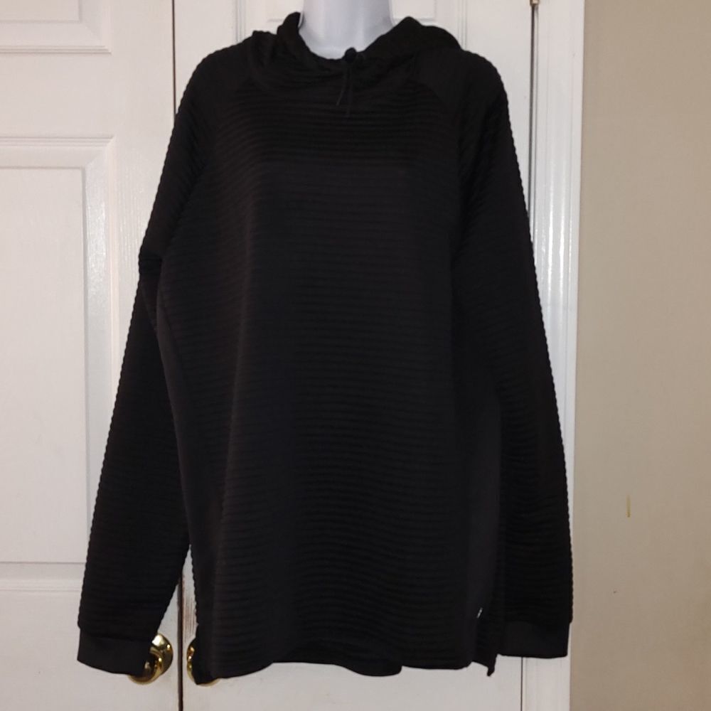 Apana Black ribbed lightweight  sweatshirt hoodie  Sz XL